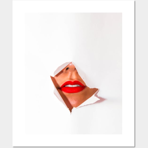 Sexy Red Lips Wall Art by Golden Eagle Design Studio